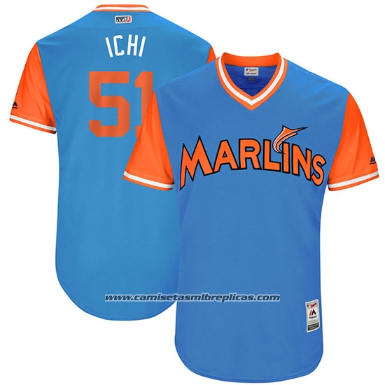Camiseta Beisbol Hombre Miami Marlins 2017 Little League World Series Ichiro Suzuki Azul